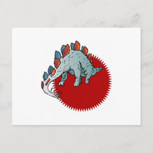 Roter Dinosaurier Postkarte