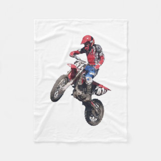 Roter Dirt Bike Fleecedecke