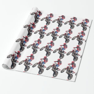 Roter Dirt Bike Geschenkpapier