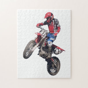 Roter Dirt Bike Puzzle