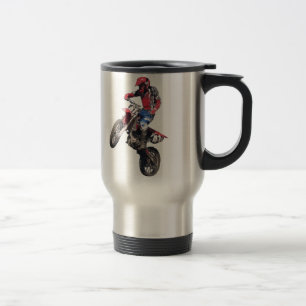 Roter Dirt Bike Reisebecher