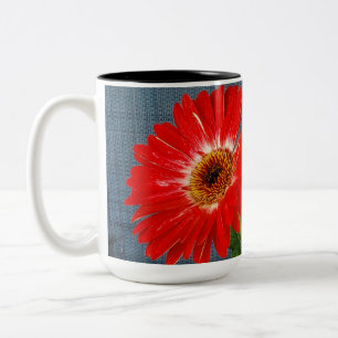 Roter Disy Zweifarbige Tasse