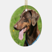 Roter Dobermann Keramik Ornament (Rechts)
