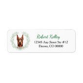 Roter Dobermann Pinscher Hund Eukalyptusblatt Kran (Vorne)