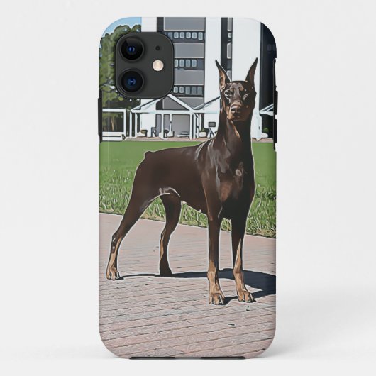 Roter Dobermann (v11-1) Case-Mate iPhone Hülle (Rückseite)