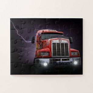 Roter Donner KW Big Rig 18 Räder Puzzle