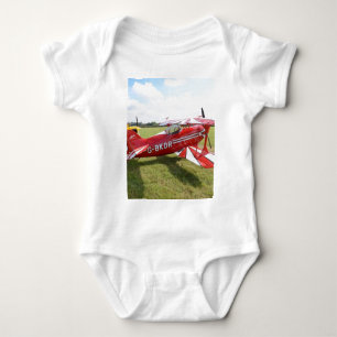 Roter Doppeldecker Baby Strampler
