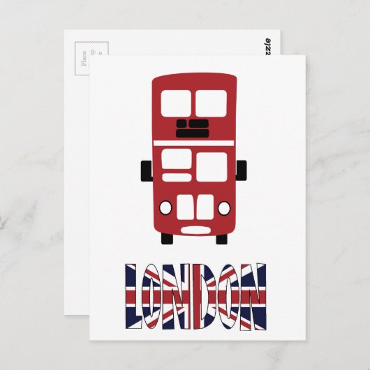 Roter Doppeldecker-Bus London Postkarte (Vorne/Hinten)