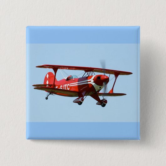 Roter Doppeldecker Button (Vorderseite)