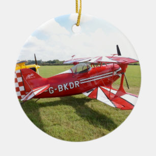 Roter Doppeldecker Keramikornament