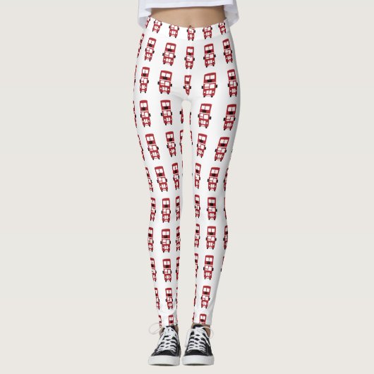 Roter Doppeldecker Leggings (Vorderseite)