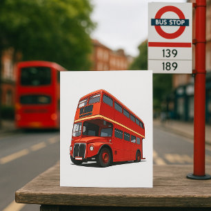Roter Doppeldeckerbus Klassischer Londoner Transpo Einladung