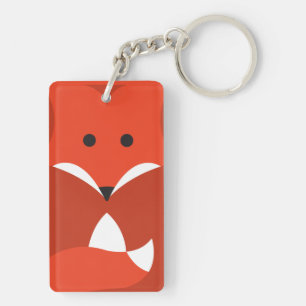 Roter doppelseitiger Schlüsselanhänger Fox