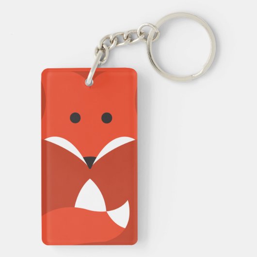 Roter doppelseitiger Schlüsselanhänger Fox (Rückseite)