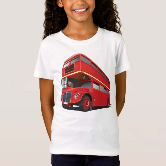 Roter doppelter Decker-Bus-Mädchen-T - Shirt (Vorderseite)