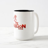 Roter Drache 2024 Zweifarbige Tasse (VorderseiteRechts)