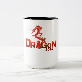 Roter Drache 2024 Zweifarbige Tasse