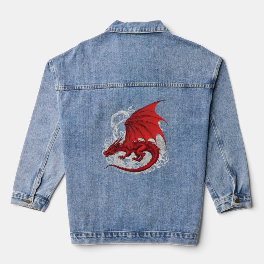 Roter Drache Abstract Jeansjacke (Rückseite)