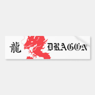 Roter Drache-asiatischer Buchstabe-Autoaufkleber Autoaufkleber