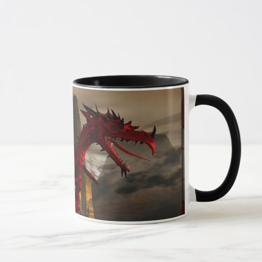 Roter Drache auf dem Berg Tasse (Rechts)
