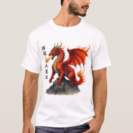 Roter Drache beim Feueratmen - Epische Mythische K T-Shirt