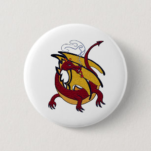 Roter Drache Button