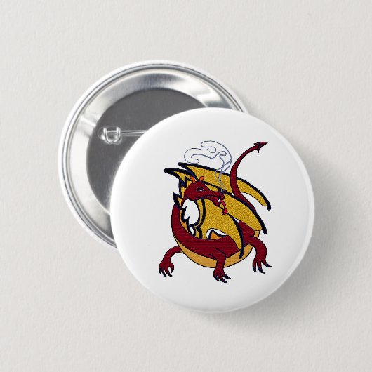 Roter Drache Button (Vorne & Hinten)