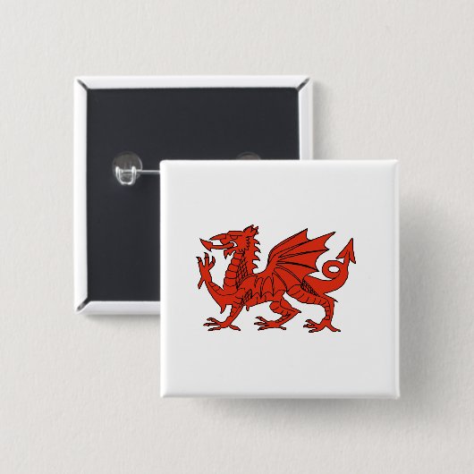 Roter Drache Button (Vorne & Hinten)