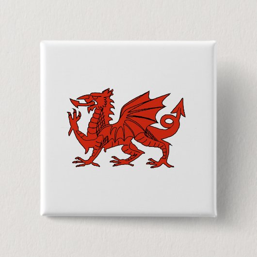 Roter Drache Button (Vorderseite)