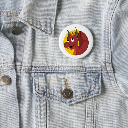 Roter Drache Cartoon Button (Beispiel)