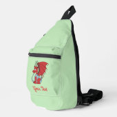 Roter Drache Cartoon Crossbody Bag (Rechte Ecke)