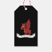 Roter Drache Cartoon Geschenkanhänger (Rückseite)