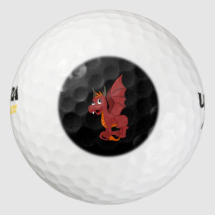 Roter Drache Cartoon Golfball