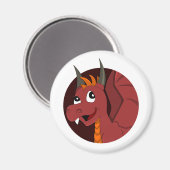 Roter Drache Cartoon Magnet (Vorderseite/Rückseite)
