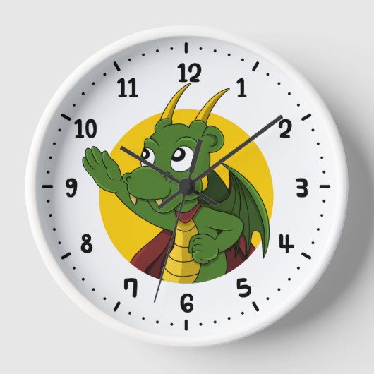 Roter Drache Cartoon rund um die Uhr (Vorderseite)