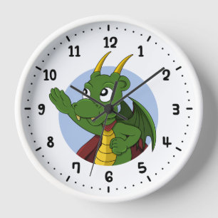 Roter Drache Cartoon rund um die Uhr