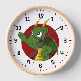 Roter Drache Cartoon rund um die Uhr