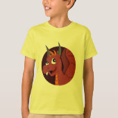 Roter Drache Cartoon T - Shirt (Vorderseite)