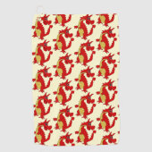 Roter Drache Design Jeder Farbige Hintergrund Golfhandtuch (Vorderseite)