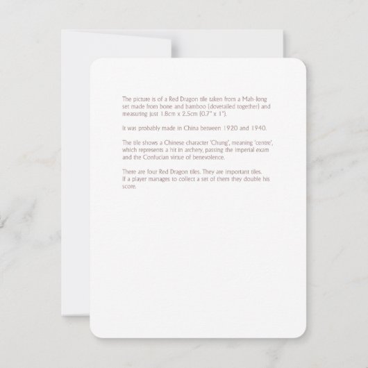 Roter Drache - erläuternde Karte (Rückseite)