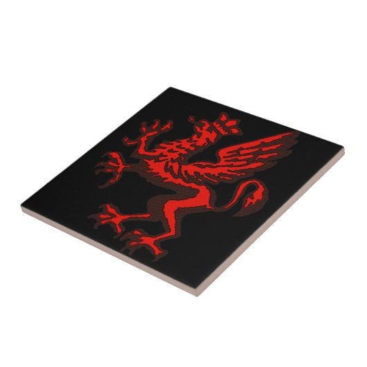 Roter Drache Fliese (Seite)