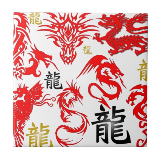 ROTER DRACHE FLIESE (Vorderseite)