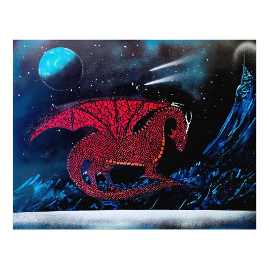 Roter Drache Fotodruck (Vorne)