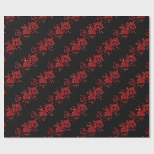 Roter Drache Geschenkpapier (Flach)