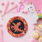 Roter Drache gespritzte Farbe Pappteller (Party)