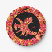 Roter Drache gespritzte Farbe Pappteller (Vorderseite)