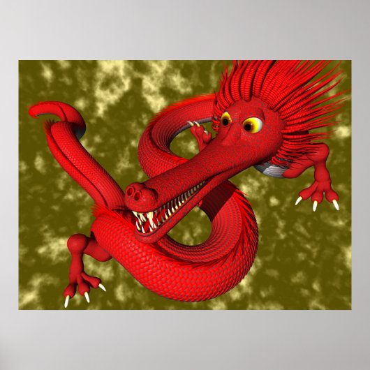 Roter Drache (groß) Poster (Vorne)