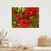 Roter Drache (groß) Poster (Küche)