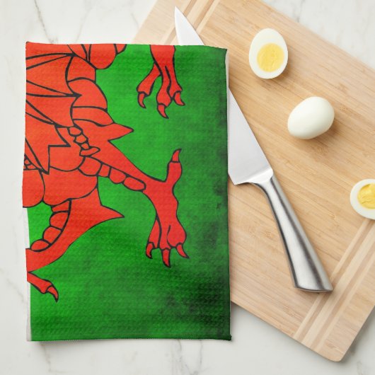 Roter Drache Handtuch (Viertel Falte)