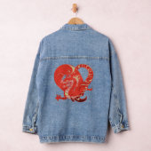 Roter Drache Herz Valentine Chinesische Neujahrsfr Jeansjacke (Hangar)